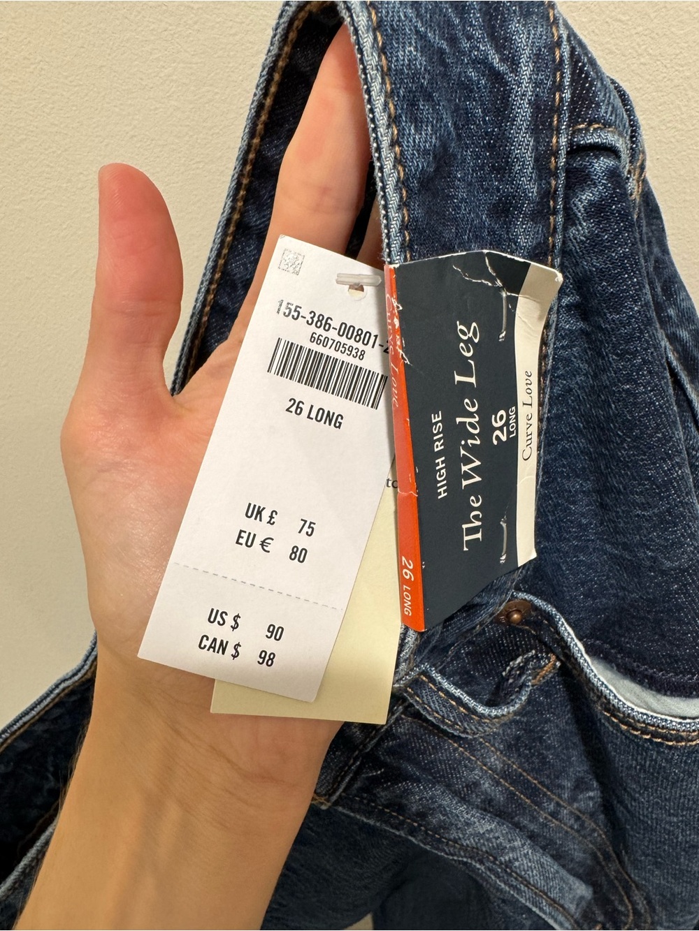 Abercrombie & Fitch The Wide Leg High Rise Curve Love Jeans NWT Size 26 Long - Picture 12 of 13